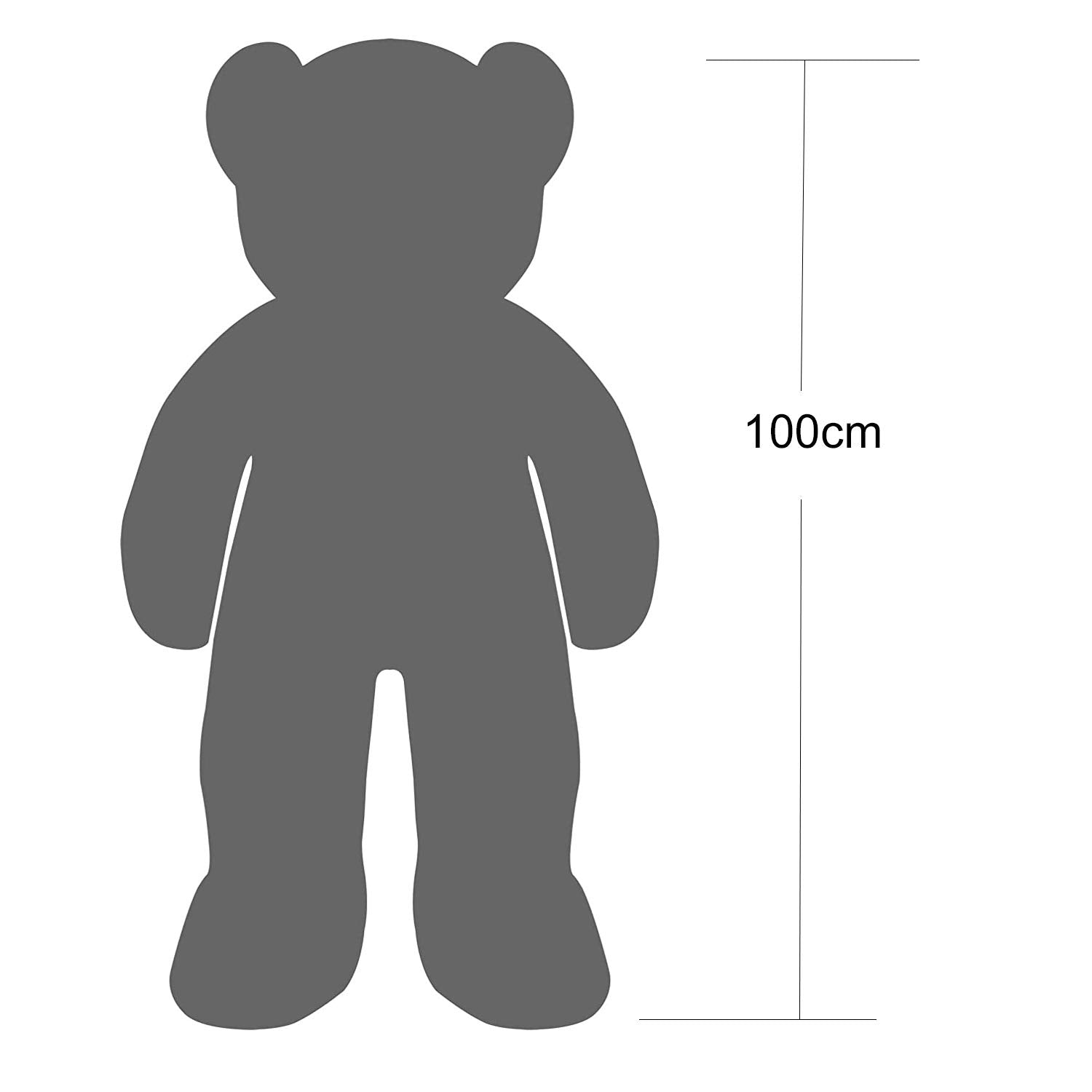 100cm Giant Teddy Bear Plush with Heart – Dark Brown, Soft Stuffed Toy Gift