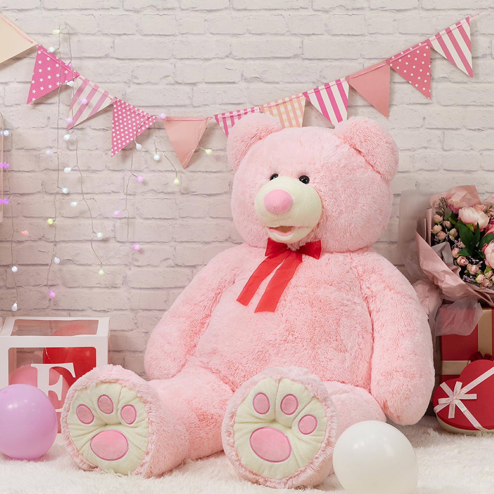 150cm Giant Teddy Bear Plush – Light Pink, Extra Large Soft Stuffed Toy