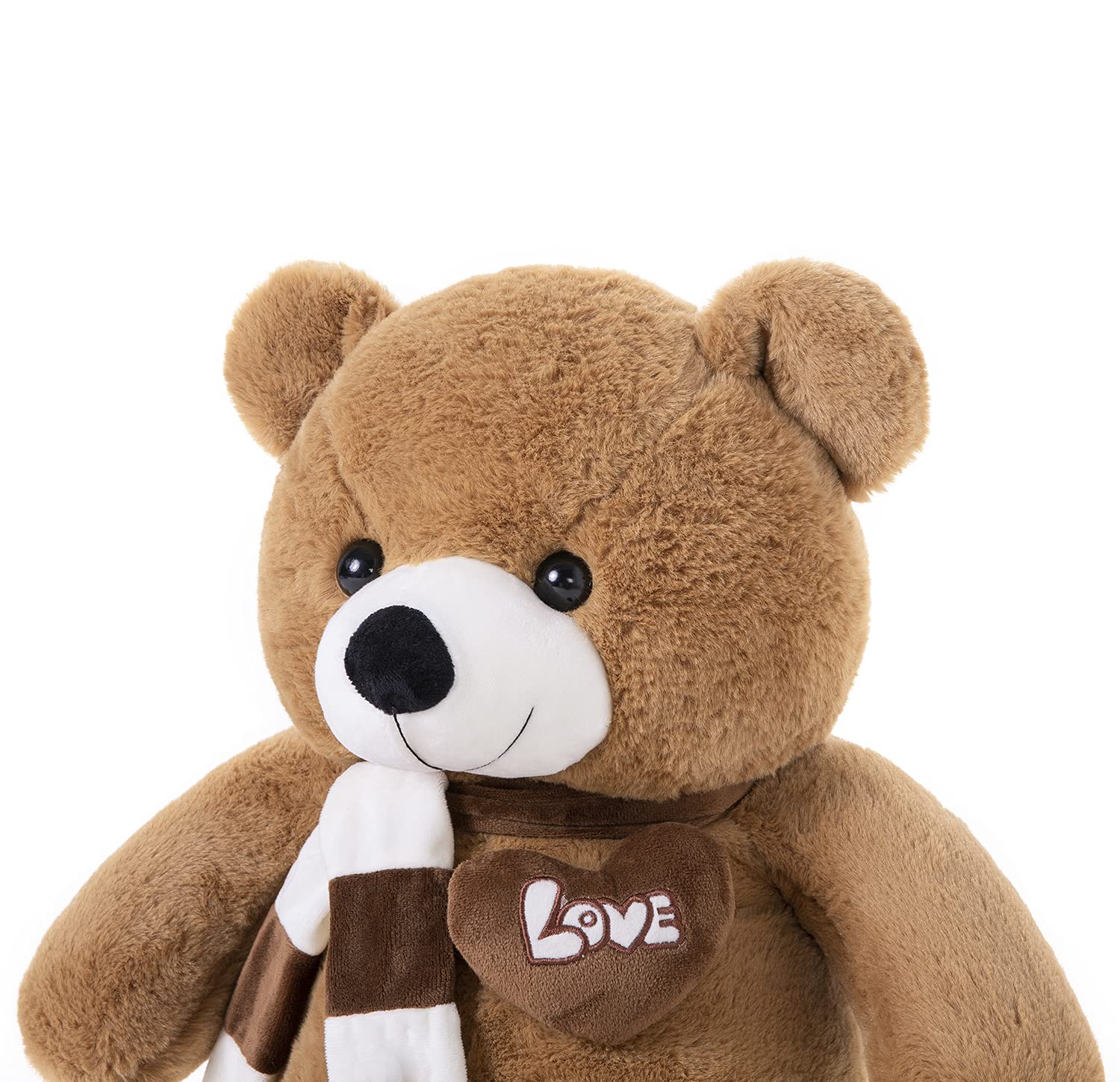 100cm Giant Teddy Bear Plush with Heart – Dark Brown, Soft Stuffed Toy Gift