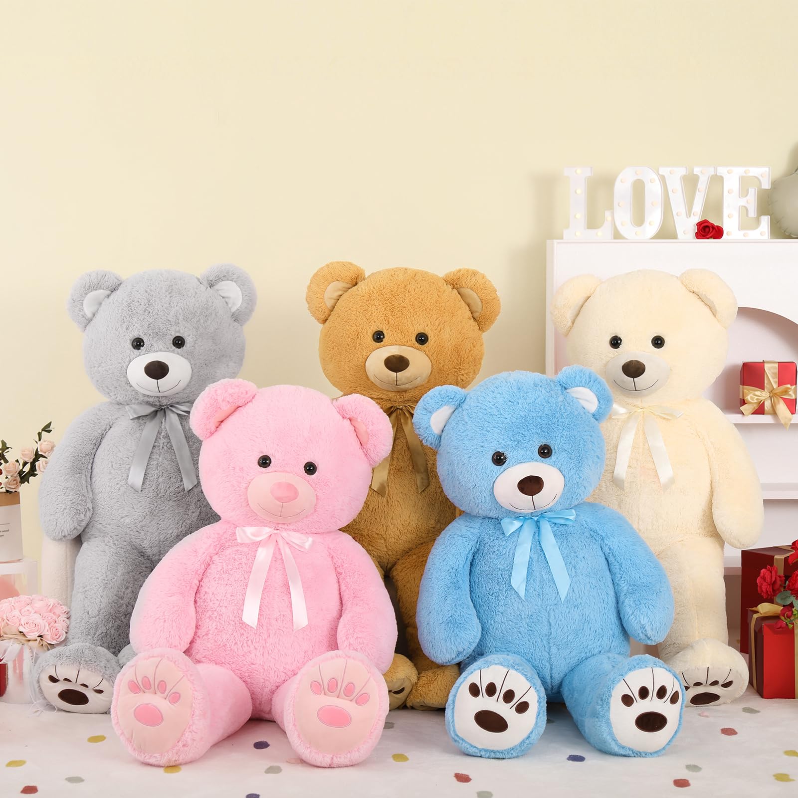 130cm Giant Teddy Bear Plush – Brown XXL Soft Stuffed Toy Gift