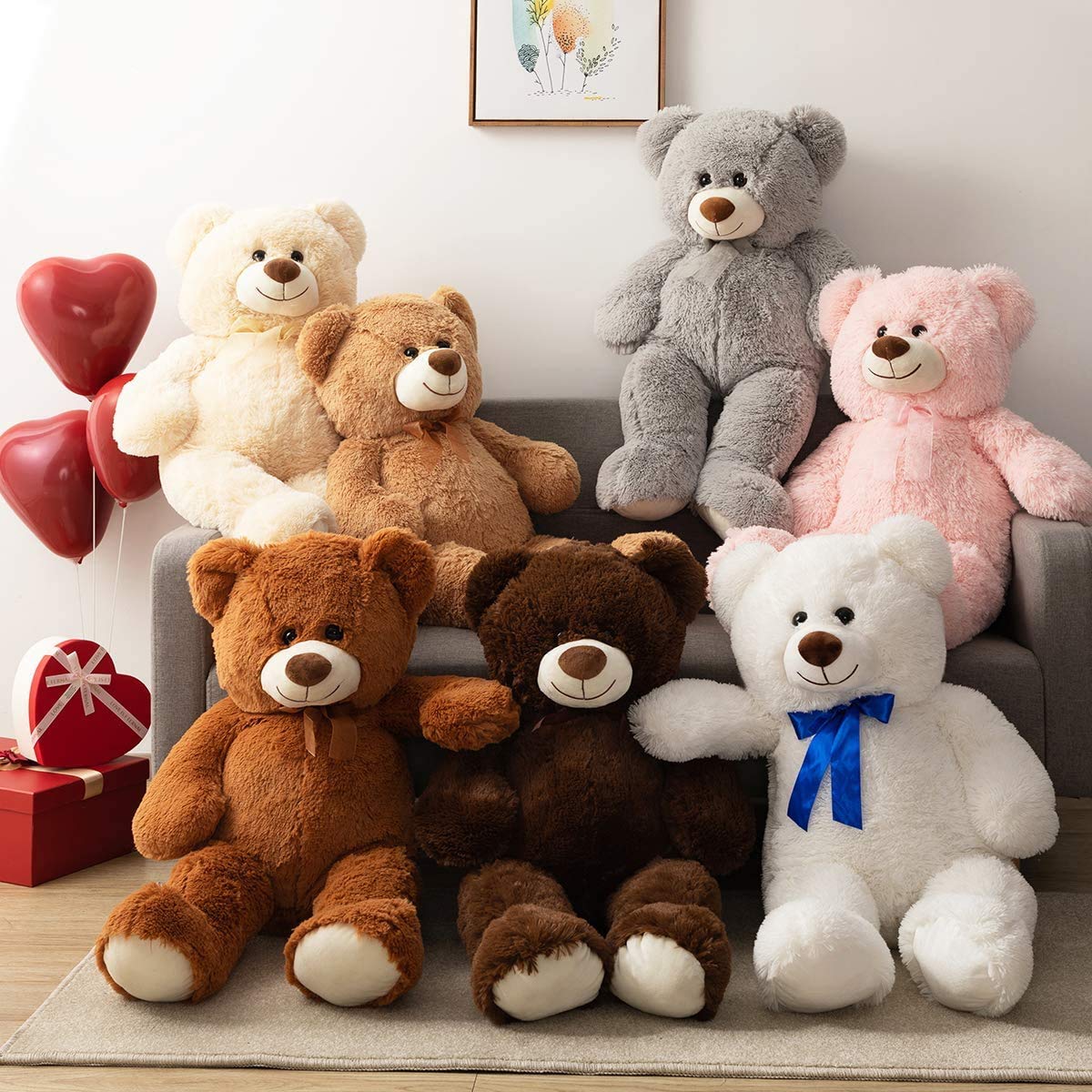 90cm Giant Teddy Bear Plush – Tan, Soft Stuffed Animal Toy Gift