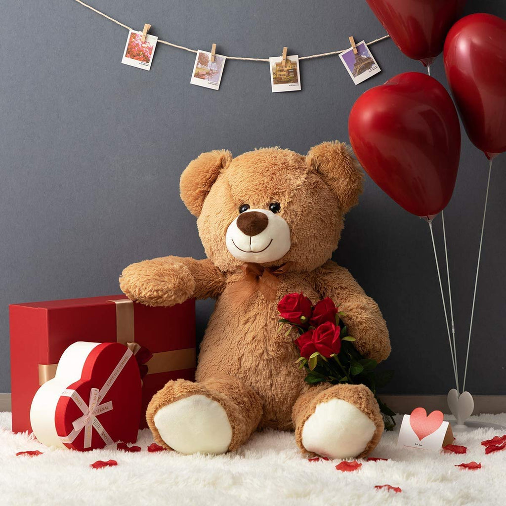 90cm Giant Teddy Bear Plush – Tan, Soft Stuffed Animal Toy Gift
