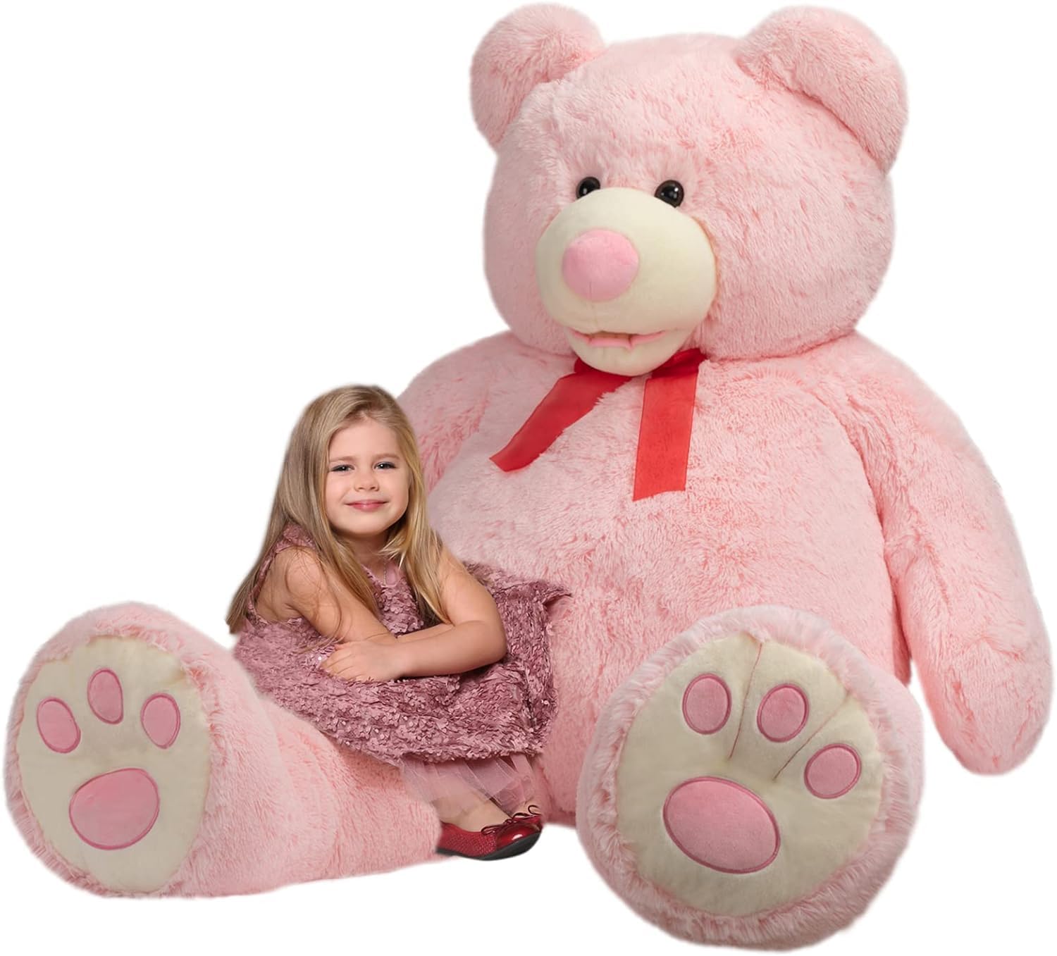 150cm Giant Teddy Bear Plush – Light Pink, Extra Large Soft Stuffed Toy