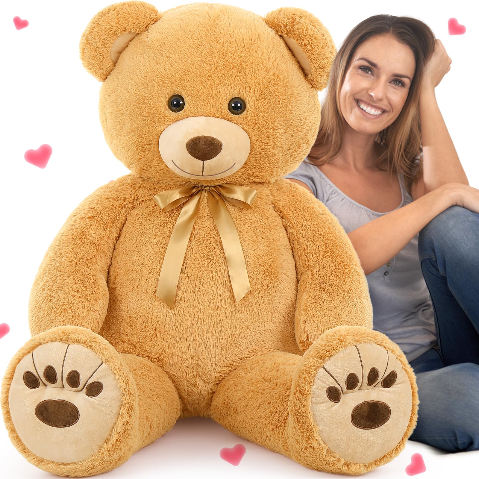 130cm Giant Teddy Bear Plush – Brown XXL Soft Stuffed Toy Gift