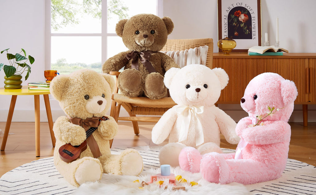 90cm Giant Teddy Bear Plush – Light Brown, Soft Stuffed Animal Toy Gift