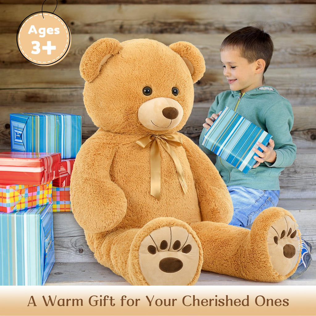 130cm Giant Teddy Bear Plush – Brown XXL Soft Stuffed Toy Gift