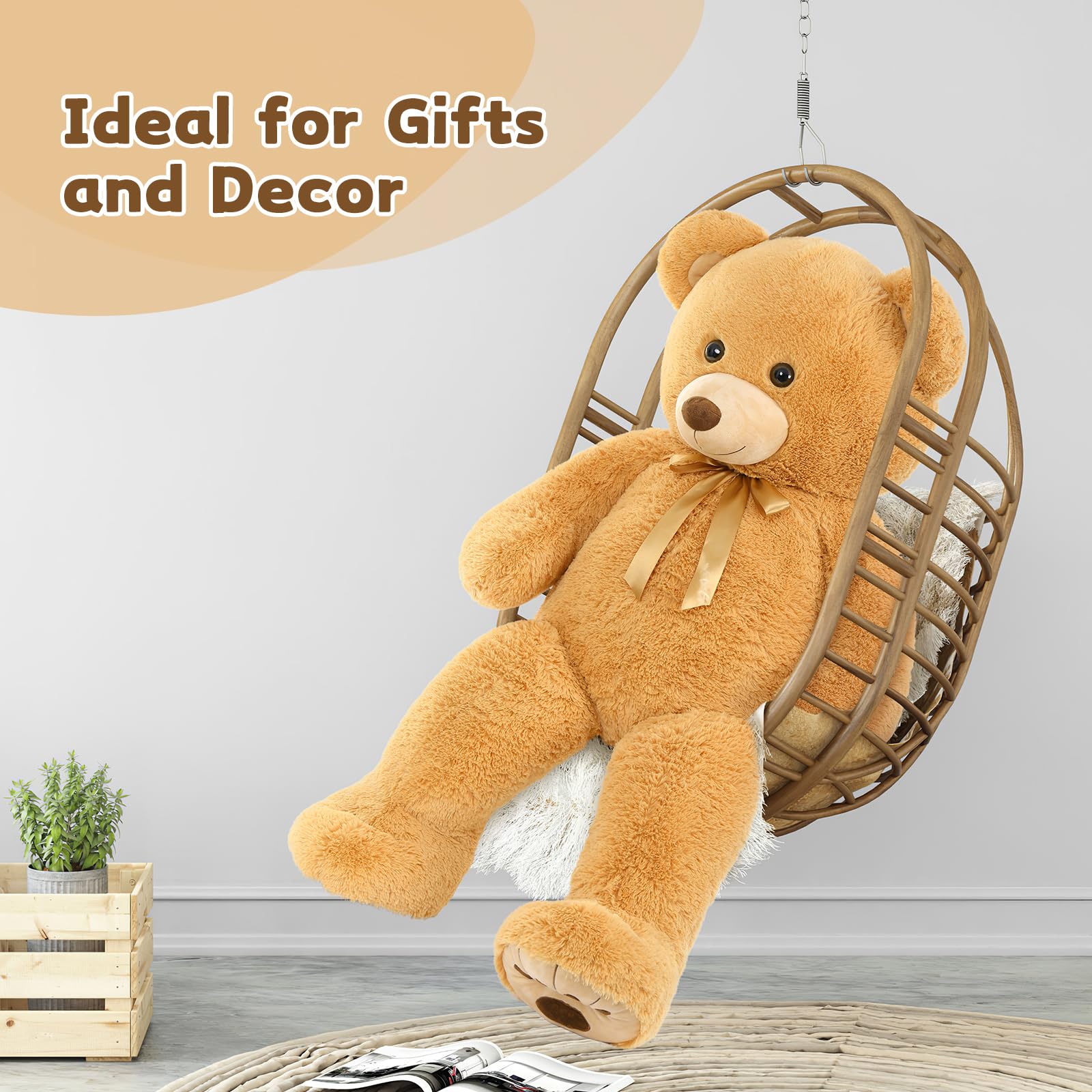 130cm Giant Teddy Bear Plush – Brown XXL Soft Stuffed Toy Gift
